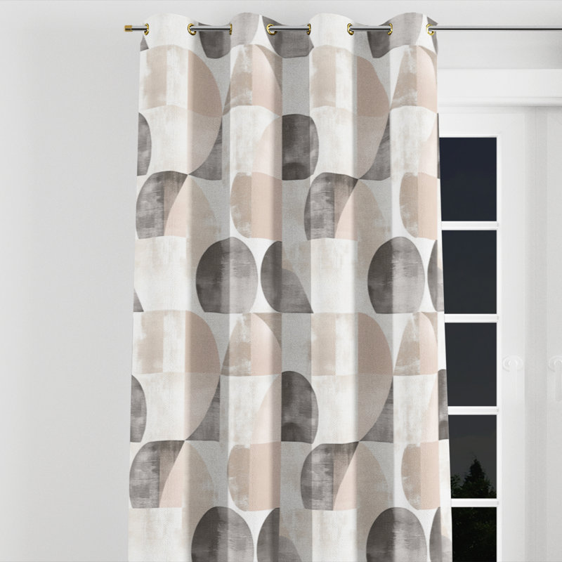 Abstract Velvet Curtains - Brown Bonts Grommet Curtain - 1 Panel, Gold Grommets, 52" W x 63" L