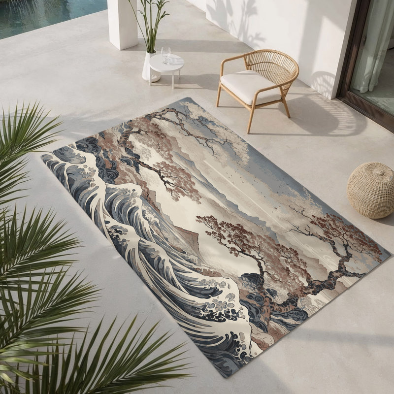 Tapis intérieur et extérieur Petal C Courants, Rectangle 1 pi 6 po x 2 pi 6 po