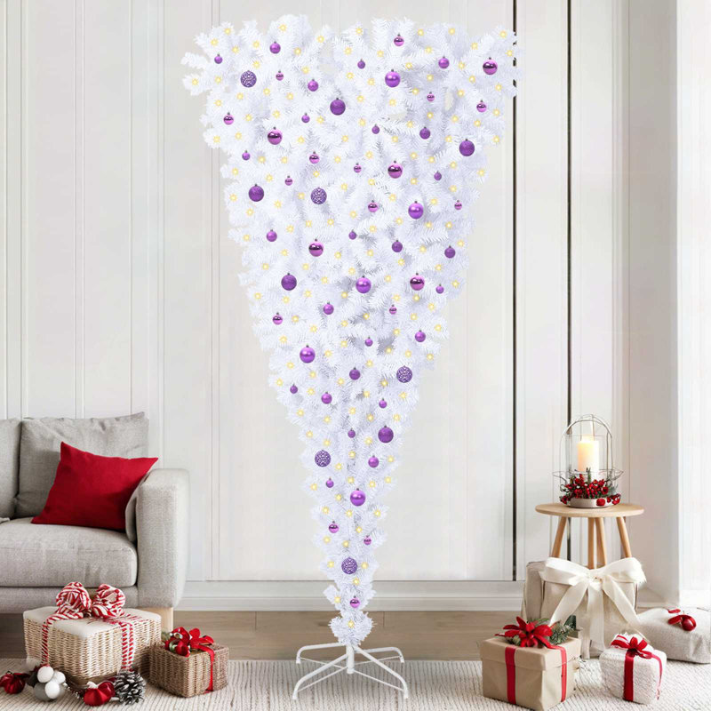 7.87' H Lighted Artificial Christmas Tree, Purple