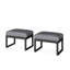 De 2 repose-pieds de patio de 26 po avec coussins gris épais, fabrication en aluminium rouille, assemblage rapide pour une utilisation dans le jardin, cadre toutes saisons, détente extérieure polyvalente