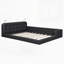 Lit plateforme tapissier avec 2 lampes de lecture-133924948