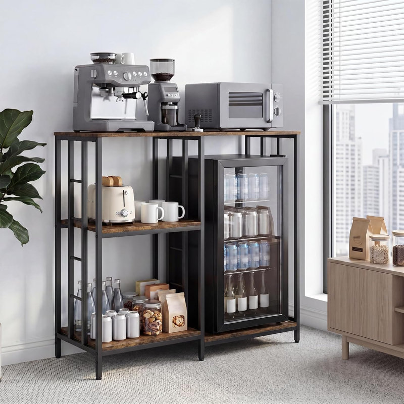 94.4372cm W Iron Storage Rack, Brown