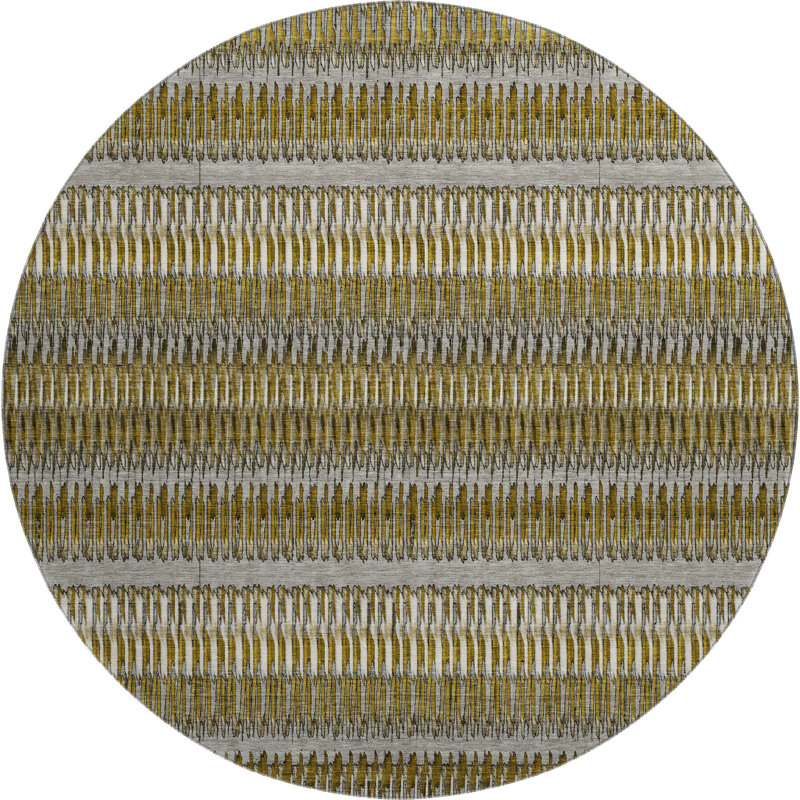 Premium Machine Washable Cerrito AMF589 Coffee Rug, Round 8'