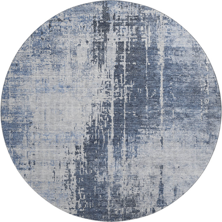 Premium Machine Washable Prisco Navy Rug