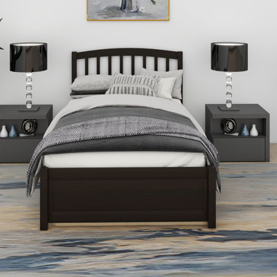 Lit plateforme simple en bois avec lit gigogne Onaigh