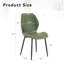 4 ensembles de chaises de salle à manger en polyuréthane vert olive rétro avec un coussin spacieux et confortable. Plusieurs couleurs disponibles, avec des pieds en métal noir et des pieds réglables, convenant à la salle à manger, au bureau et au bureau, etc.-1938965638