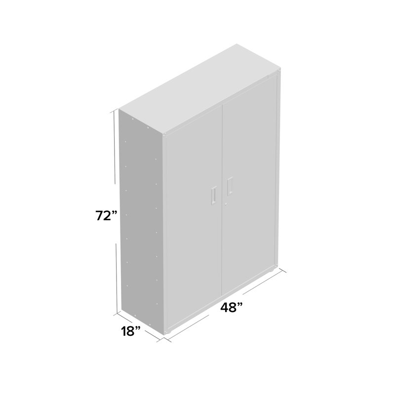 Single Storage Cabinet, Silver Tread/Black