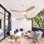 Ventilateur de plafond moderne d'intérieur 52 pouces avec 3 pales en bois massif et télécommande
