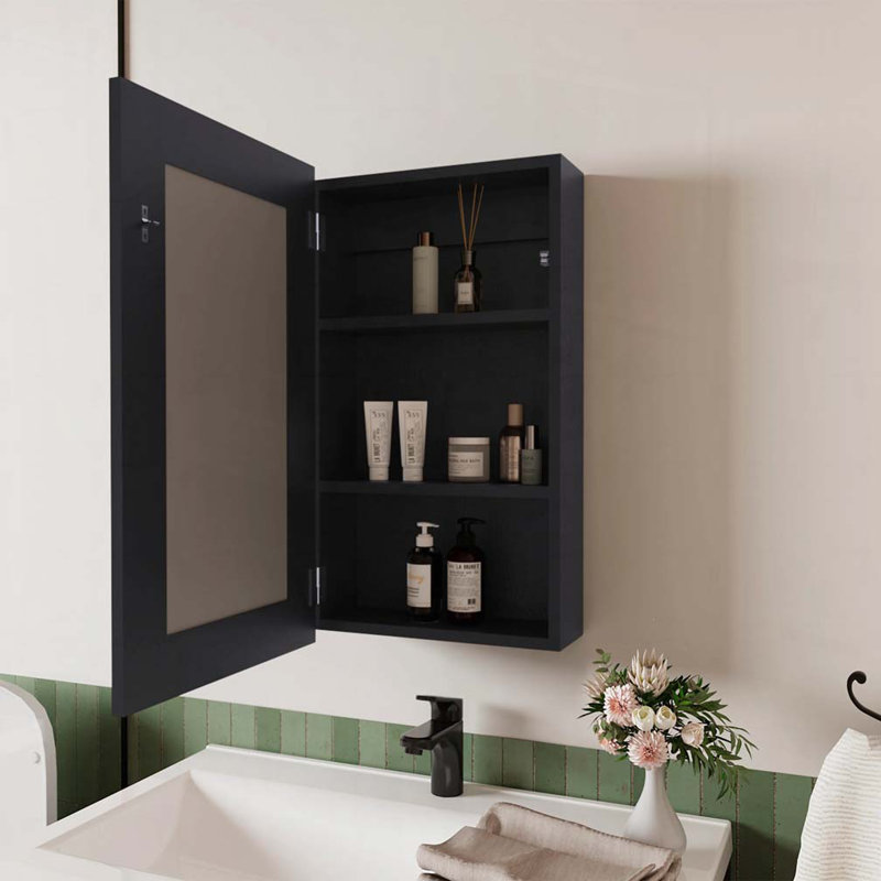 Pharmacie avec miroir inclus, Noir