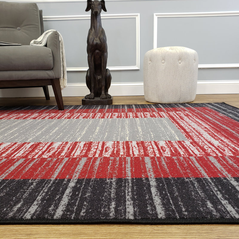 Zlatkus Striped Indoor Rug, Rectangle 3'3" x 5'