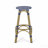 Outdoor Pe Ratten And Aluminum 29.5" French Backless Barstools, Set Of 2, Navy Blue, Bamboo Print Finish-866425641