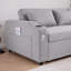3 lits réglables avec ports, porte-gobelets et chaise de rangement, canapé en lin moderne pour le salon
