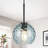 1-Light Clear Water-Ripple Glass Pendant Light for Kitchen Island & Dining Room-813439398