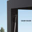 Aurora Pergola à persiennes double couche de 10 pi, système de gouttière intégrée et prise de courant USB, grille extérieure horizontale et écran à roulettes-132208888