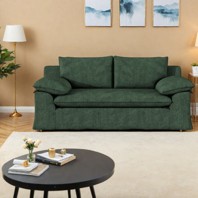 Canapés de compression, causeuse moderne en coton et lin de 200 cm pour petits espaces