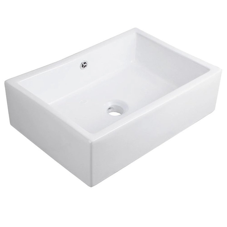 Novatto 20.5'' Porcelain Rectangular Bathroom Sink with Overflow