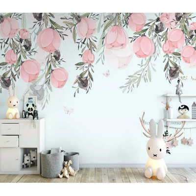 Papier peint texturé rétro rétro avec fleur de vigne rose