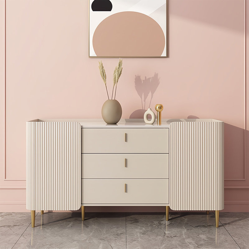 Buffet de rangement de style luxueux, H 33,46 po x l 62,99 po x P 15,74 po