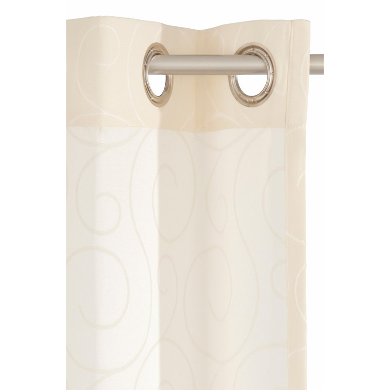Coursey Room Darkening Curtain Single Panel, 145cm H x 132cm W, Beige