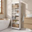Chariot de rangement roulant de 185 cm de haut, organisateur d'armoire mince à 7 niveaux, tablette de rangement coulissante étroite