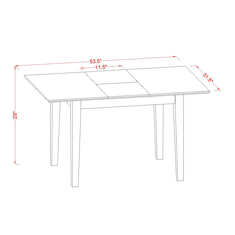 5 Piece Dinette Set for 4 Includes a Rectangle Dining Room Table with Butterfly Leaf and 4 Dining Chairs, Buttermilk & Cherry