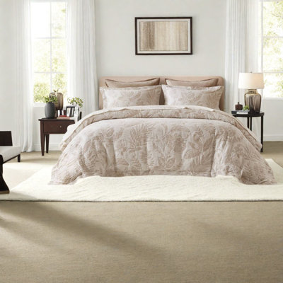 Ensemble de literie en jacquard de coton de qualité supérieure, ensemble de housse de couette botanique double