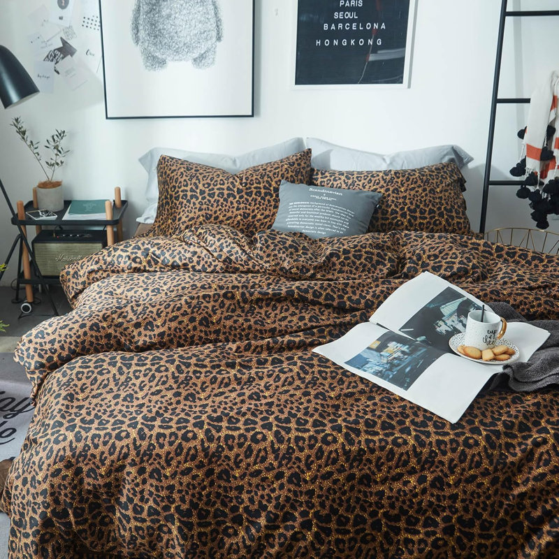 Microfiber Modern Style Comforter Set, King Duvet Cover + 2 King Pillowcases