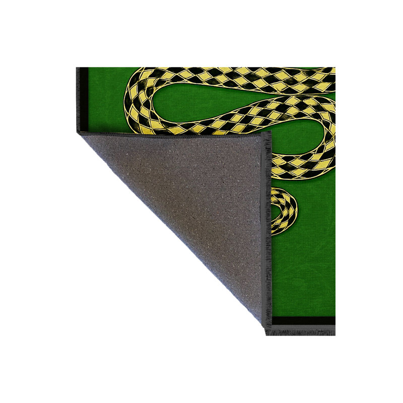 Tapis vert tissé à motif décoratif lavable Mosso, 3'11" x 5'11"