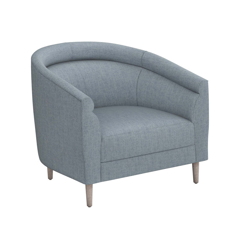 Capri Barrel Chair, Light Gray, Marsh Chenille