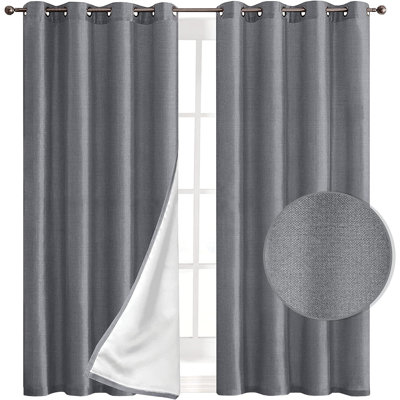 Paire de rideaux occultant en polyester Lenabelle