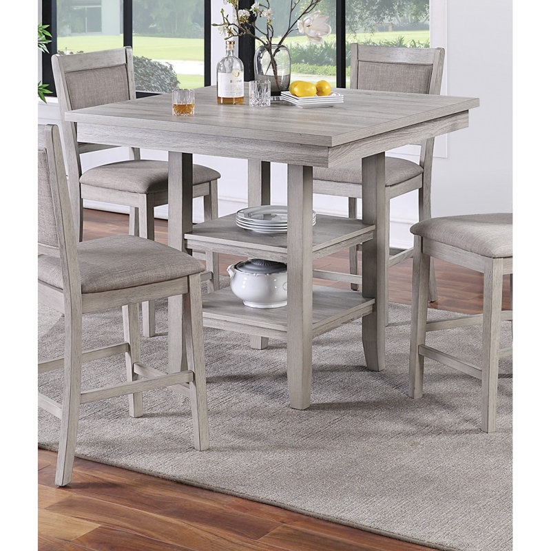 Montsoreau Counter Height Dining Set , Natural, 36" H x 40" W x 40" D, 5