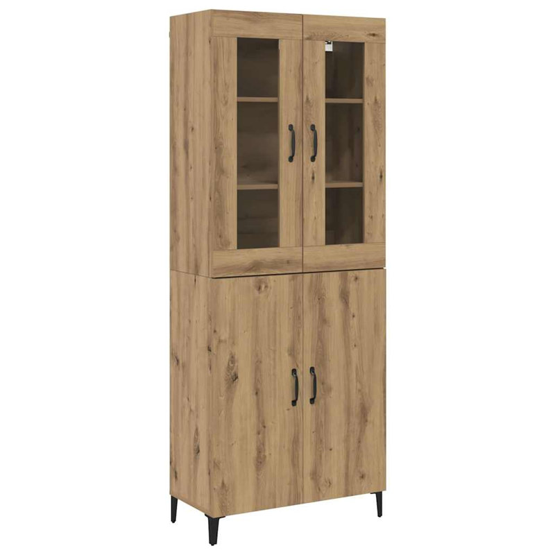 Highboard 2 Pcs 69.5 X 34 X 180 Cm Engineered Wood, Artisan Oak