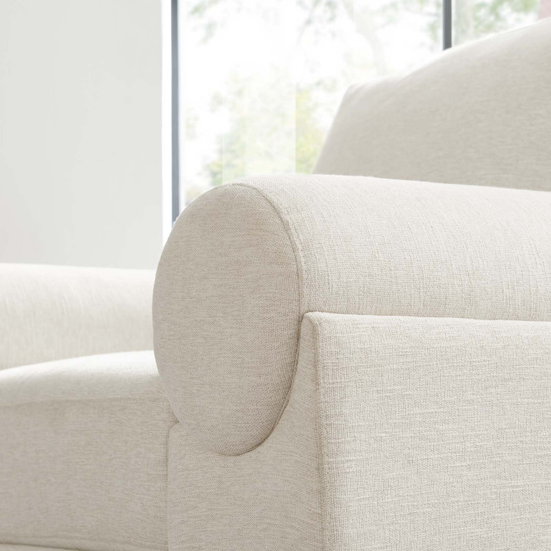 Modway Oasis Upholstered Fabric Armchair, Ivory 100% Polyester