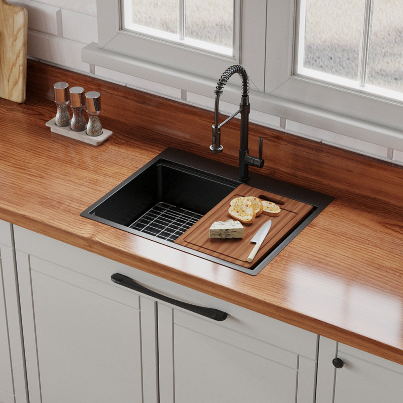 Black Drop In Kitchen Sink