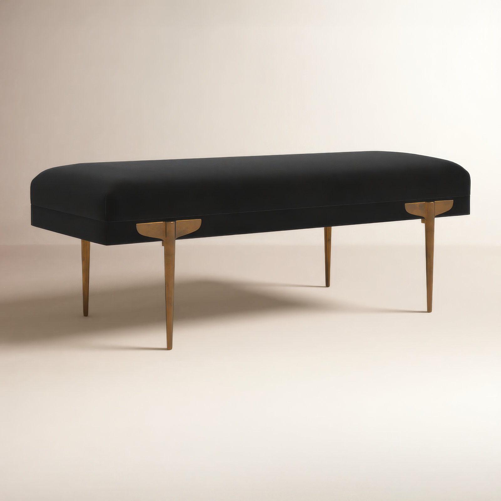 Amplitude 54" Velvet Bedroom Bench, Black