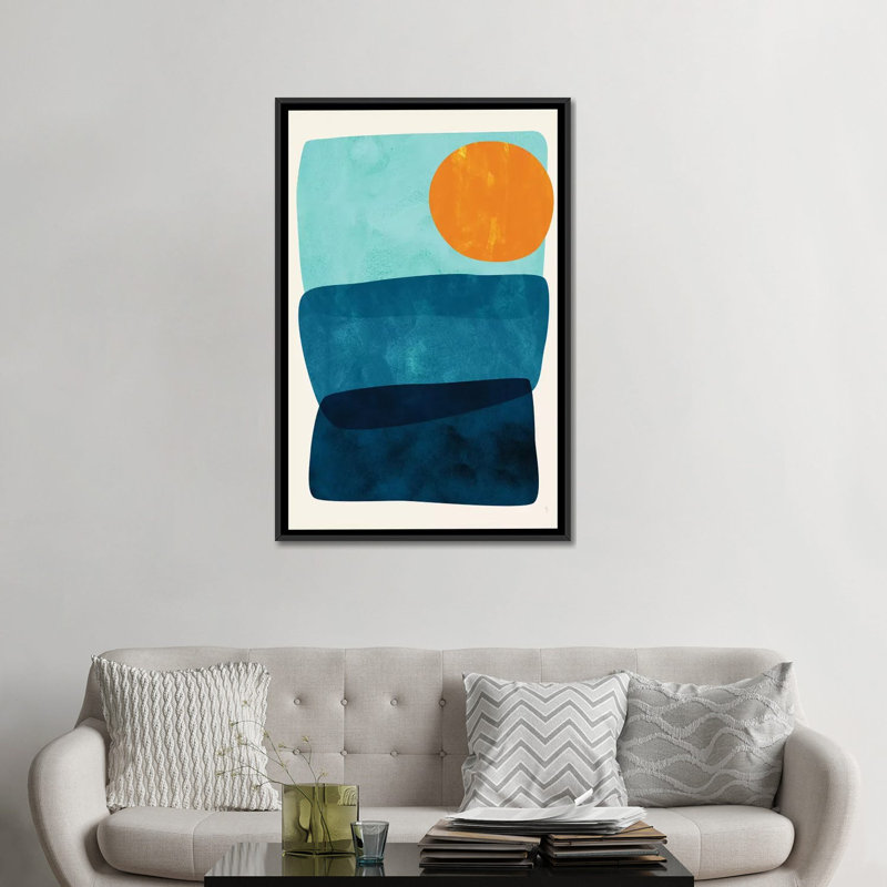 " Kahuna " by Tracie Andrews, 26" H x 18" W x 1.5" D, Black Framed Canvas, No Mat