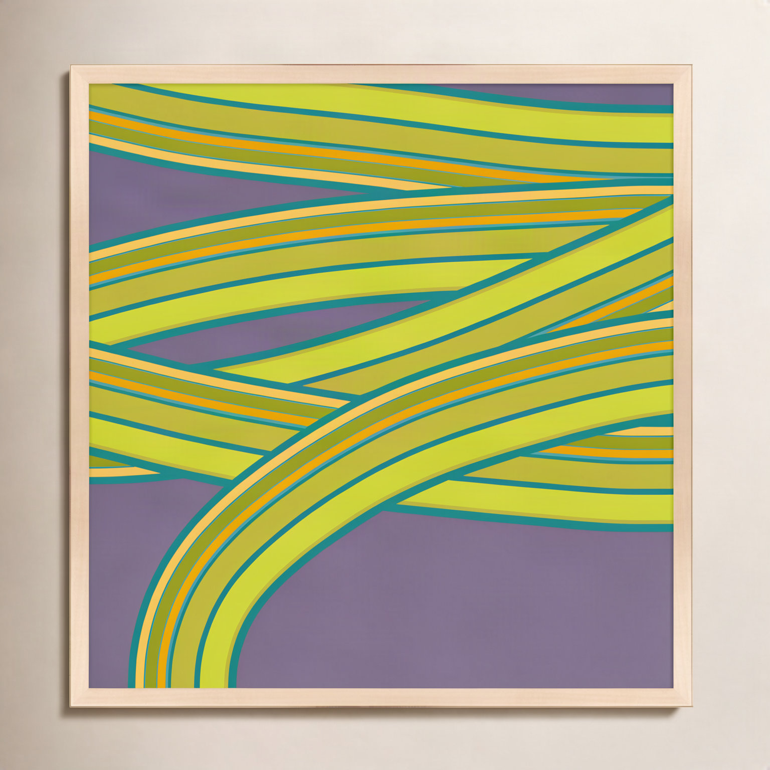 Twist Series I "Hemp Twist" Print, 16" H x 16" W x 1.25" D, Brown