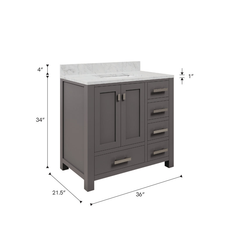 Steve 36'' W Single Vanity, Gray