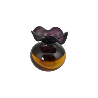 5" Purple and Amber Glass Vase