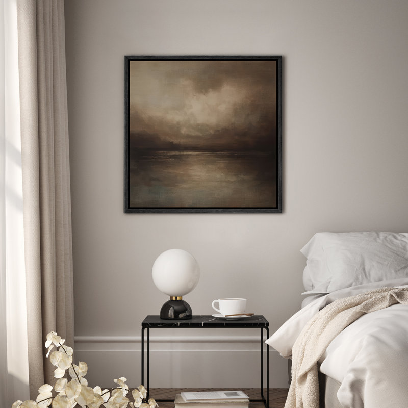 Art mural encadré sur toile - Impressions murales marines pour chambre à coucher - 16 po x 16 po, 16" H x 16" W, Noir
