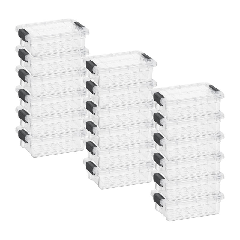 Boîtes de rangement transparentes avec couvercles Superio, H 45 po x l 8 po x P 5,5 po, 18