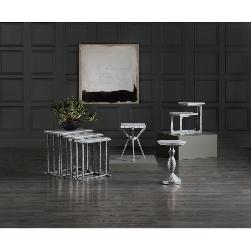 Melange Stone Nesting End Table