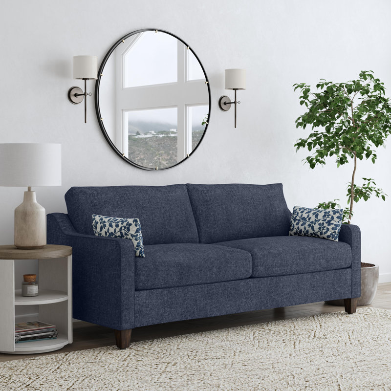 Drew 85'' Upholstered Sofa, Blue
