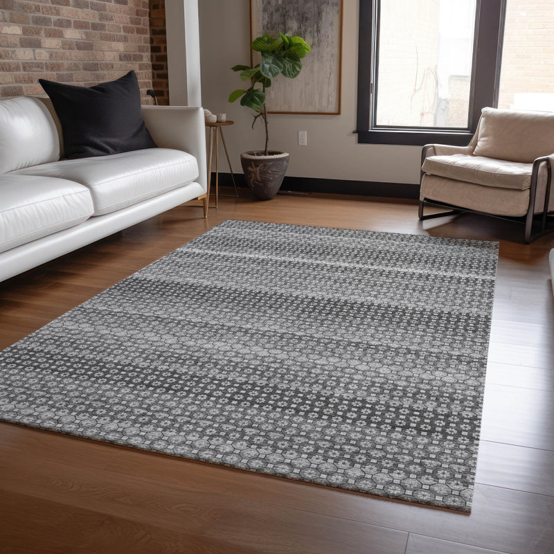 Tapis intérieur / extérieur gris Melisyn , 9 pi x 12 pi