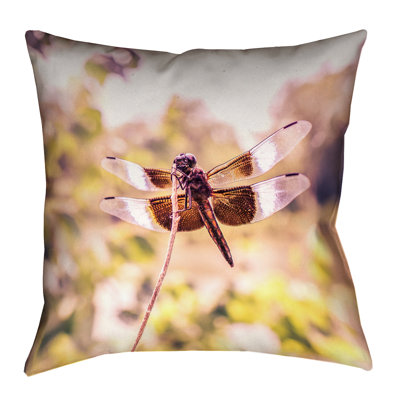 'Ryan McGuire Dragonfly Square Linen Pillow Cover