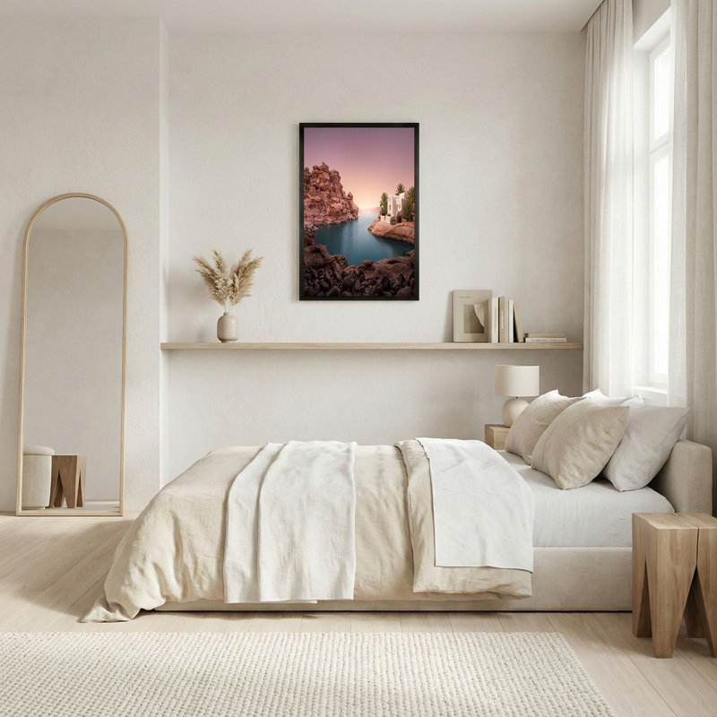«White House and Palm Trees» par Rocky Cliff, art mural sur toile, H 24 po x l 36 po