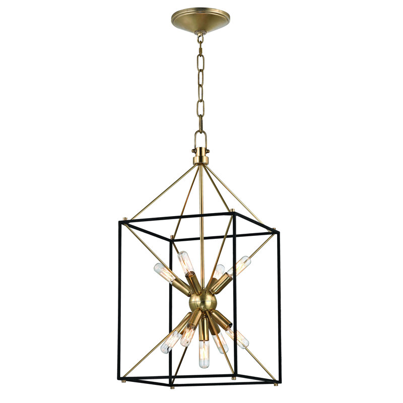 Glendale 9 Light Lantern, 24.75" H x 12.25" W x 12.25" D, Aged Brass
