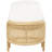 Aubie Brown Rattan Handmade Oval Bench with White Fabric Cushion