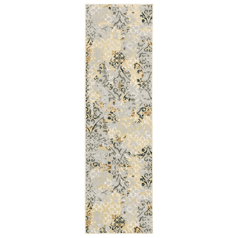 Tapis bleu marine / noir Laurie, Tapis de couloir 2 pi 3 po x 7 pi 6 po