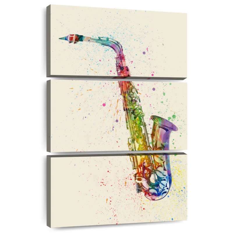 Abarca, saxophone abstrait I, H 38 po x l 24 po